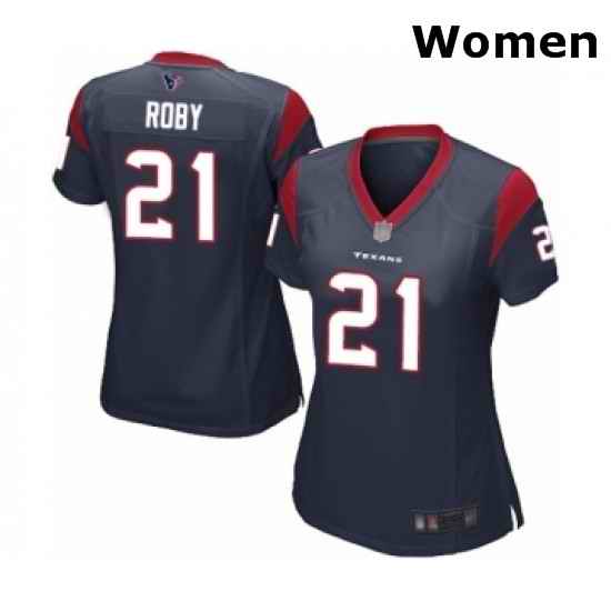 Womens Houston Texans 21 Bradley Roby Game Navy Blue Team Color Football Jersey